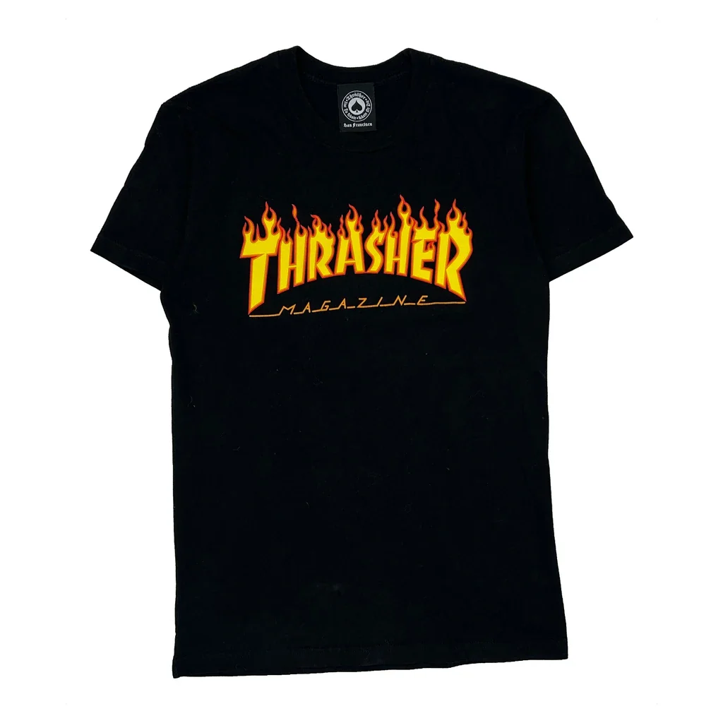 Thrasher Graphic T-Shirt - XS Black Cotton