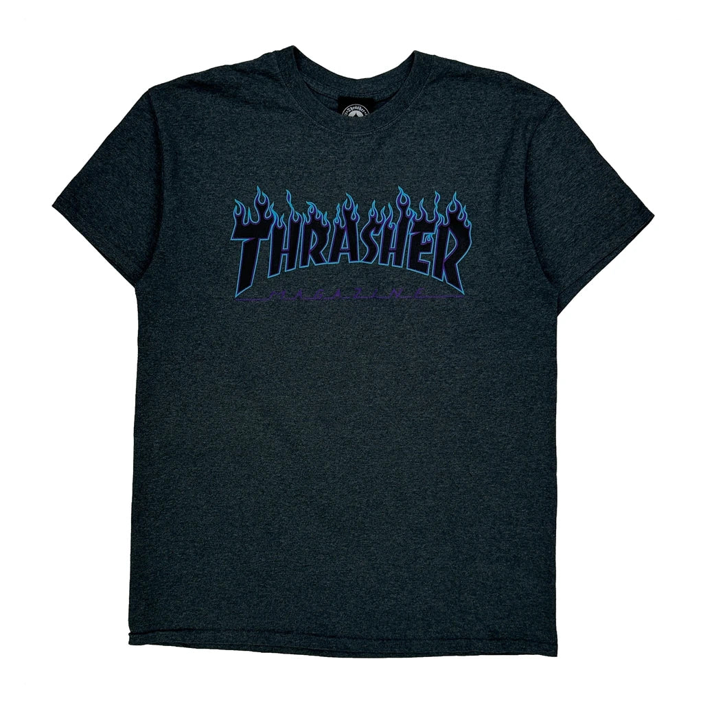 Thrasher Graphic T-Shirt - Medium Grey Cotton