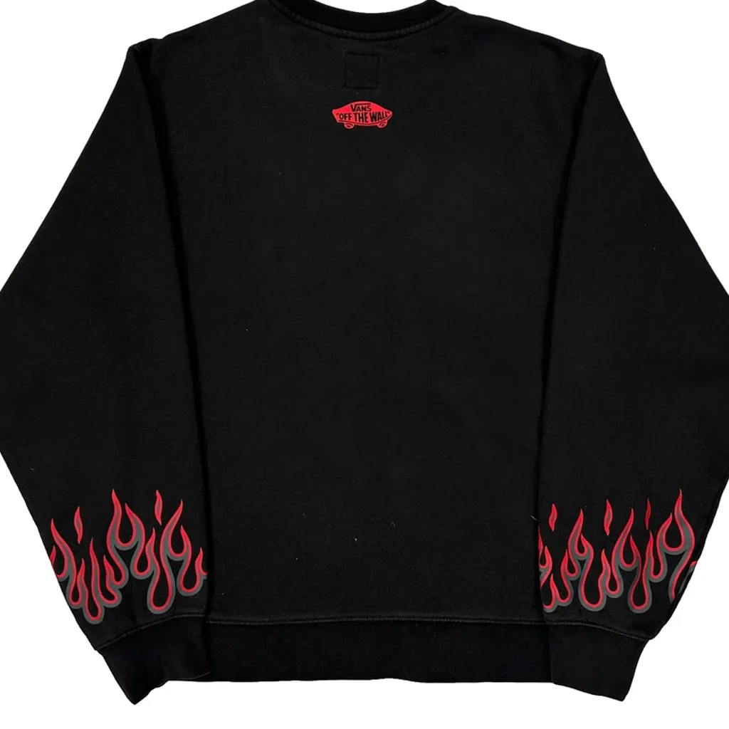 Thrasher Vans Flame Graphic Sweatshirt - Small Black Cotton - Image 7