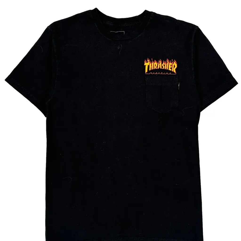 Thrasher Vans Graphic T-Shirt - Small Black Cotton - Image 5