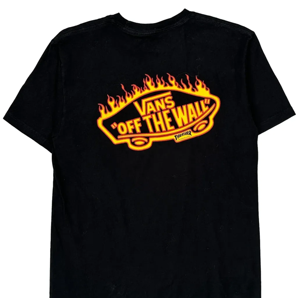 Thrasher Vans Graphic T-Shirt - Small Black Cotton - Image 6
