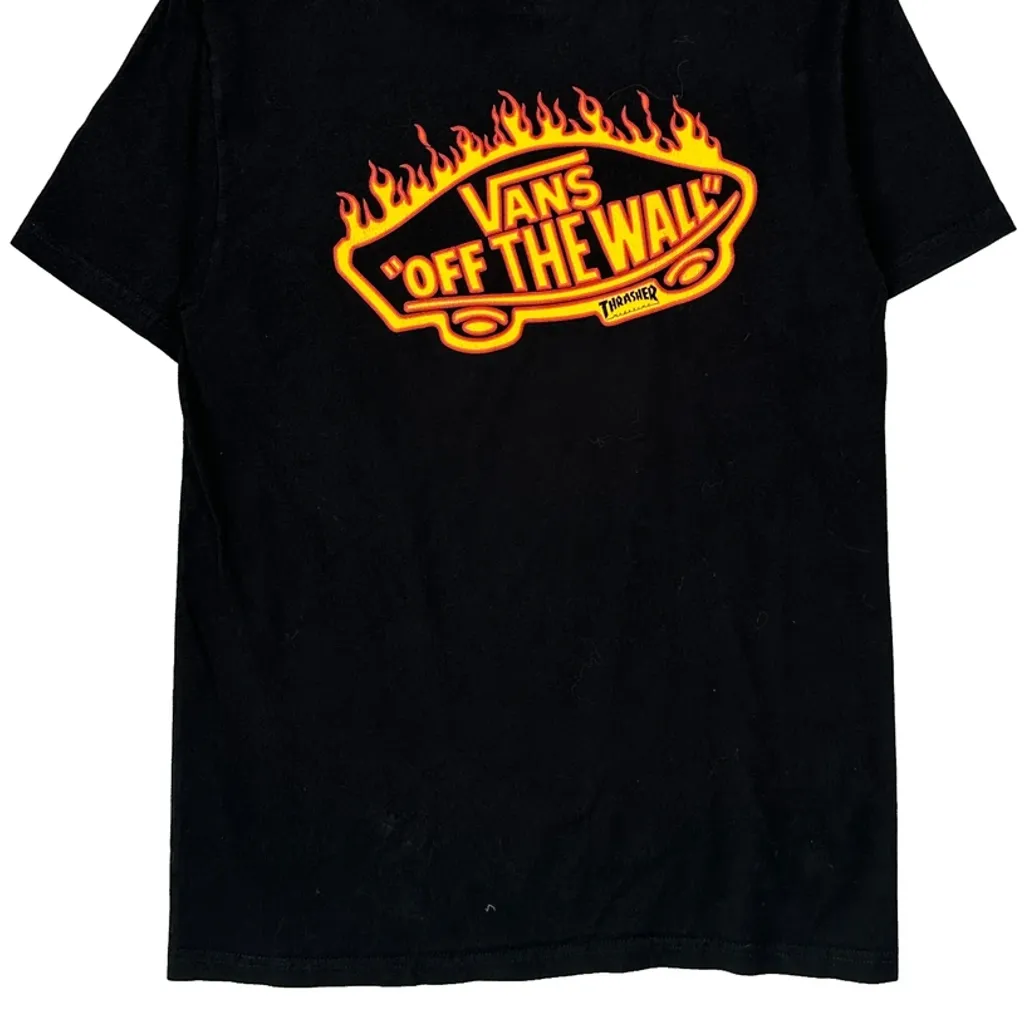 Thrasher Vans Graphic T-Shirt - Small Black Cotton - Image 7