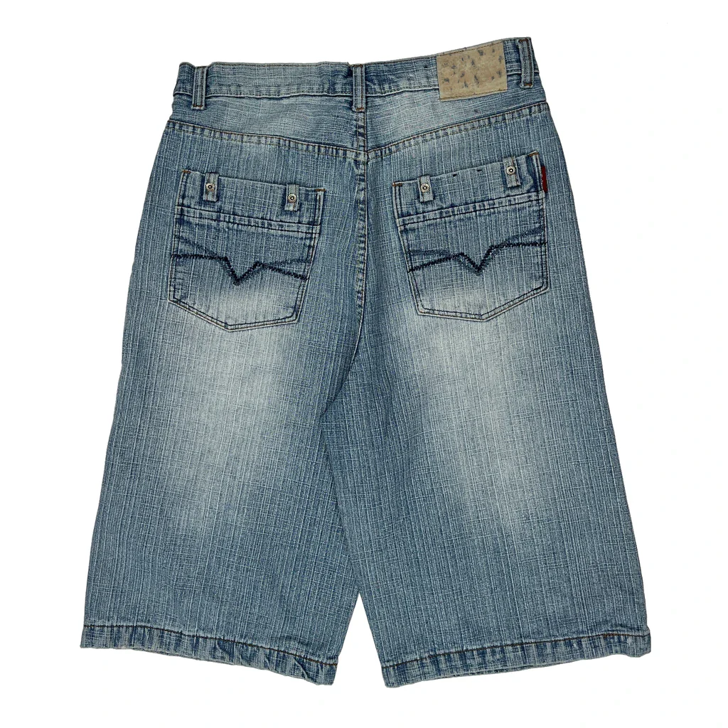 Three Baggy Denim Shorts - 32W 14L Blue Cotton