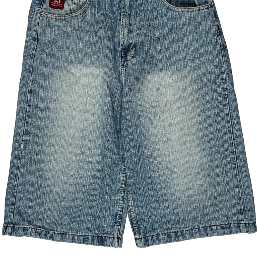 Three Baggy Denim Shorts - 32W 14L Blue Cotton - Image 11