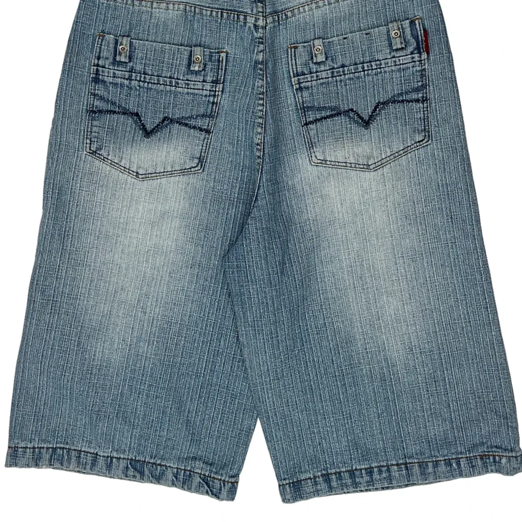 Three Baggy Denim Shorts - 32W 14L Blue Cotton - Image 9