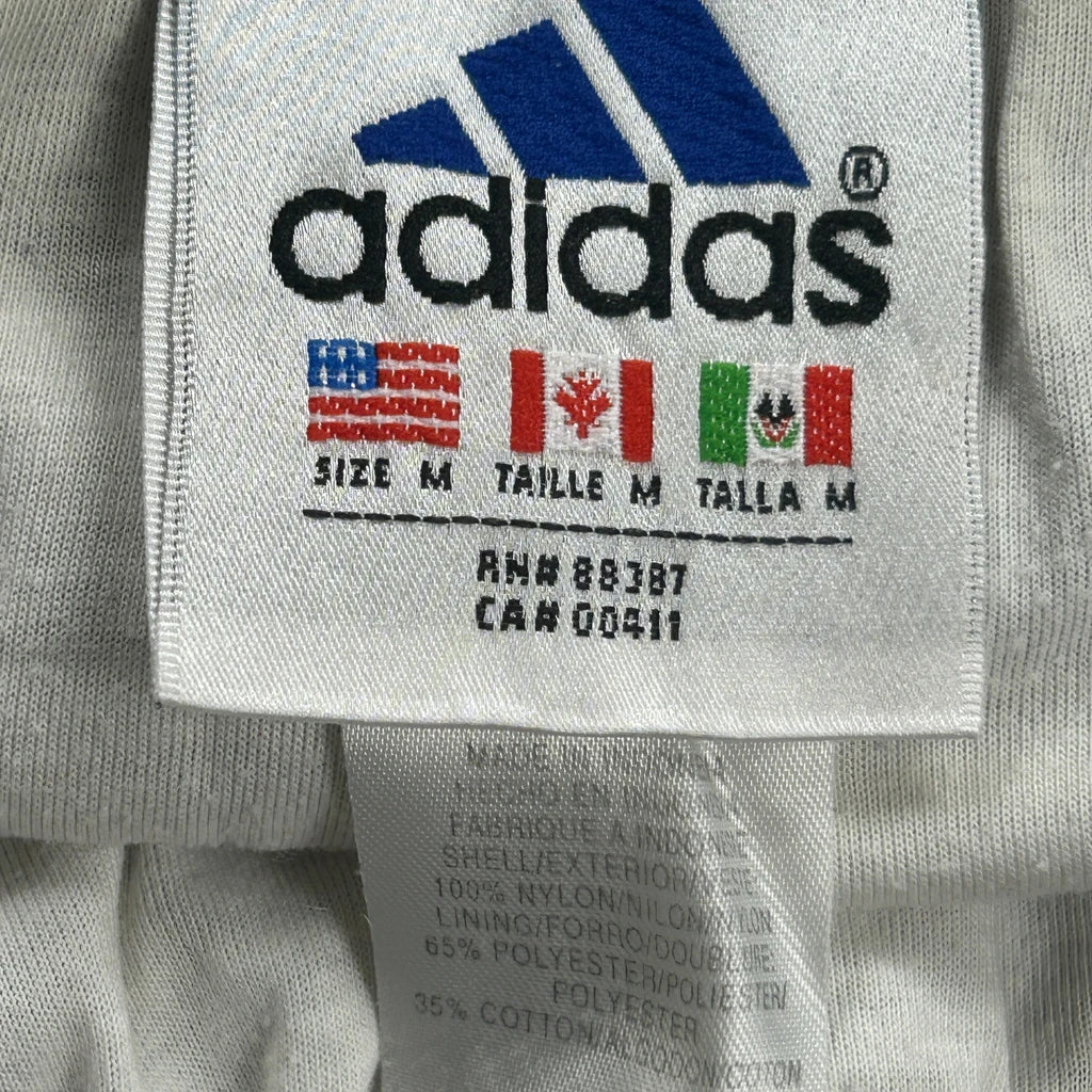 Three Stripes Adidas Track Pants - Medium Blue Nylon - Image 3
