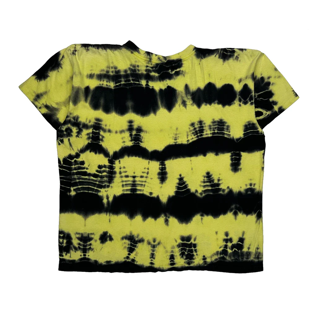 Tie Dye Unbranded Single Stitch T-Shirt - XL Yellow Cotton - Image 2