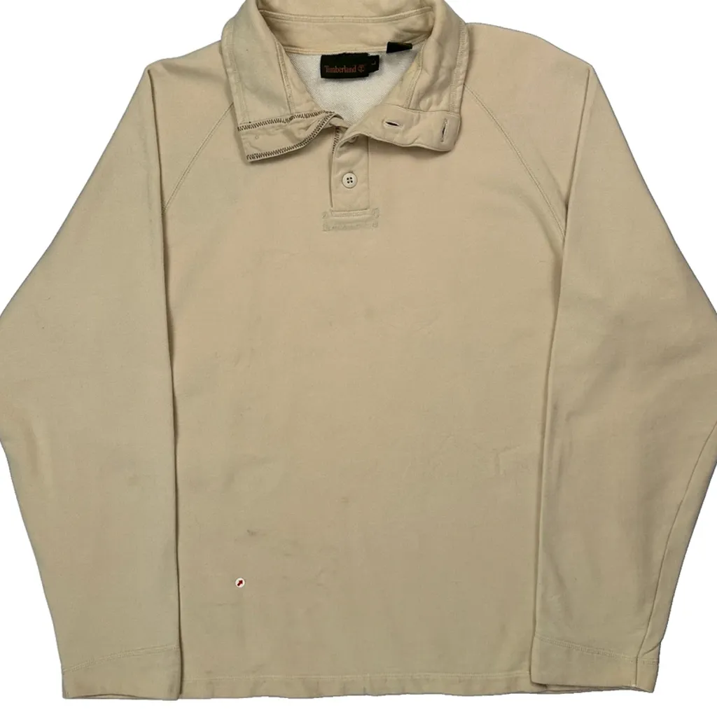 Timberland 1/4 Zip - Large Beige Cotton - Image 5