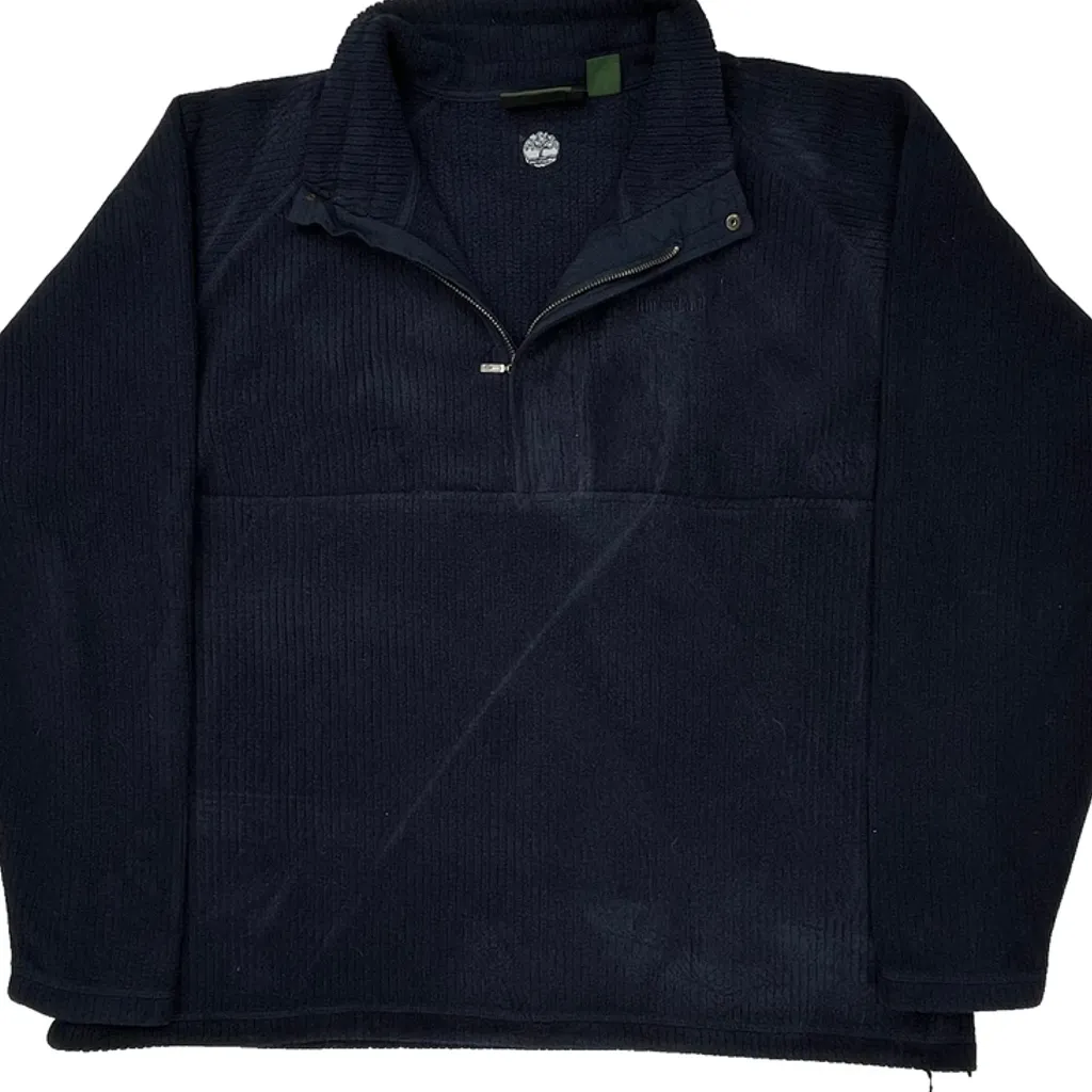 Timberland 1/4 Zip - XL Navy Cotton Blend - Image 4