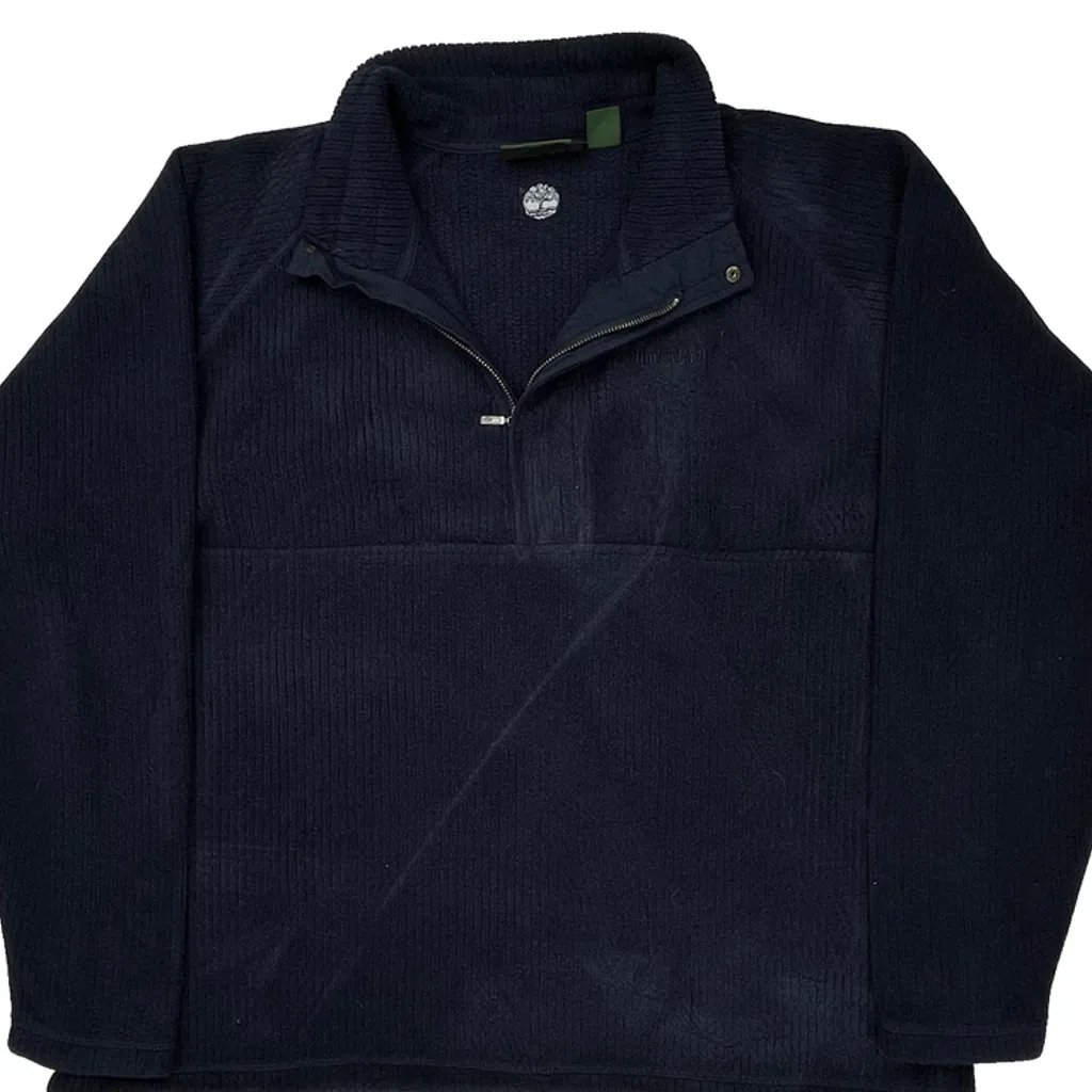 Timberland 1/4 Zip - XL Navy Cotton Blend - Image 5