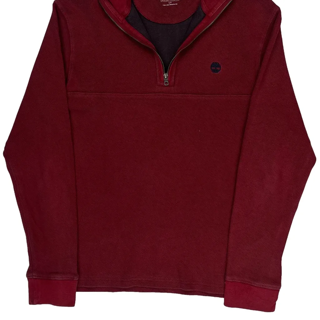 Timberland 1/4 Zip - Small Red Cotton - Image 4