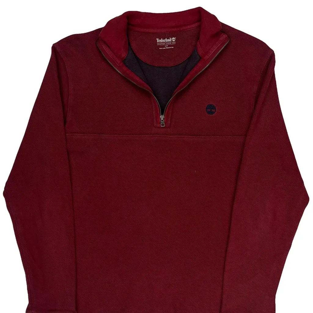 Timberland 1/4 Zip - Small Red Cotton - Image 5