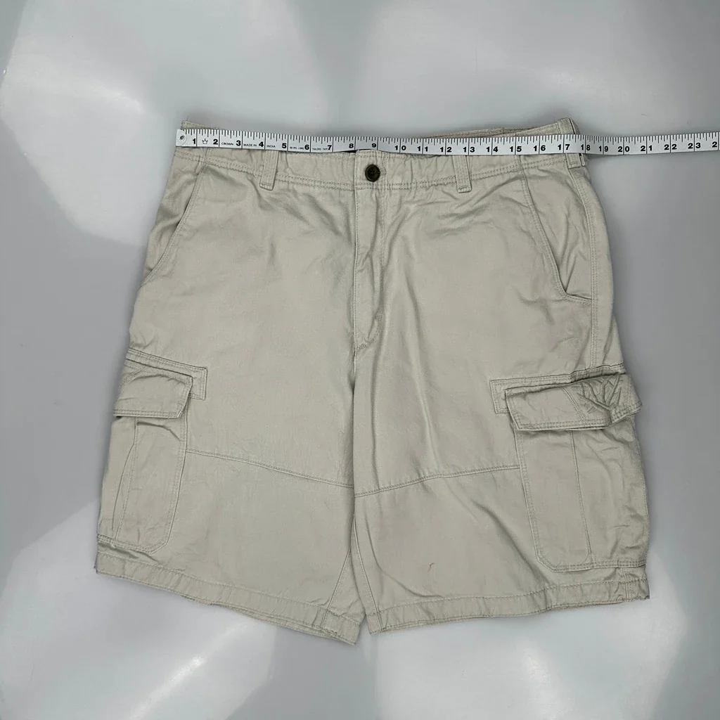 Timberland Cargo Shorts - 36W 10L Beige Cotton - Image 3