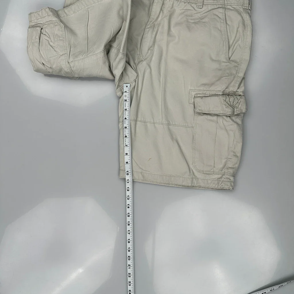 Timberland Cargo Shorts - 36W 10L Beige Cotton - Image 5