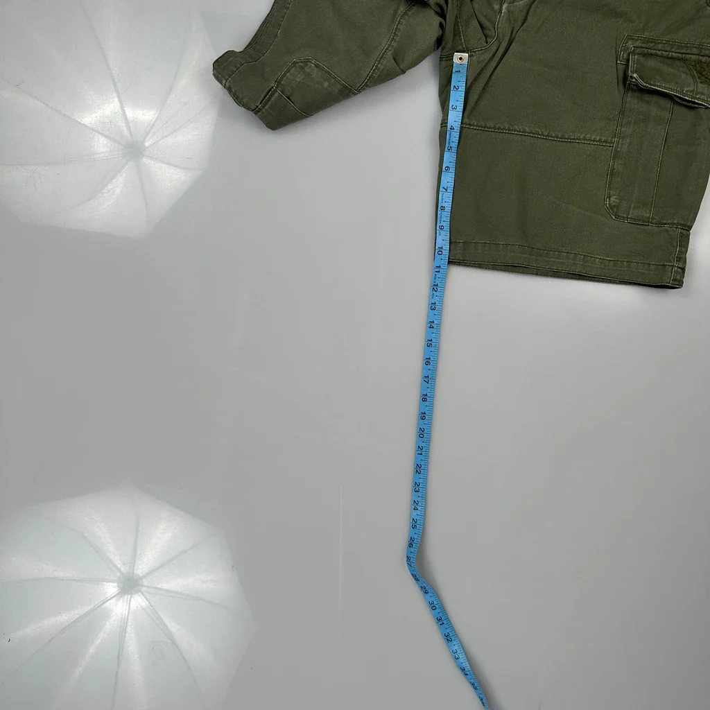 Timberland Cargo Shorts - 36W 10L Green Cotton - Image 5