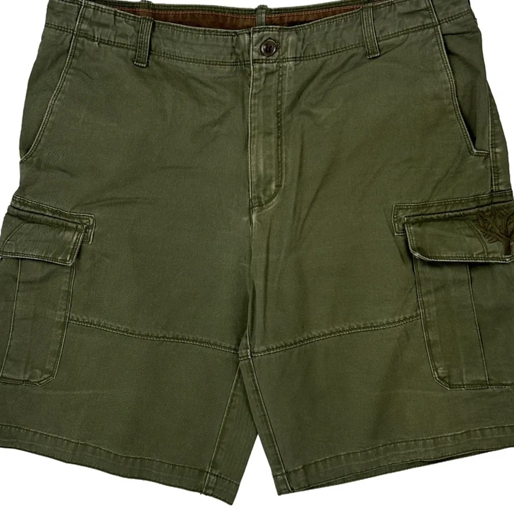 Timberland Cargo Shorts - 36W 10L Green Cotton - Image 9