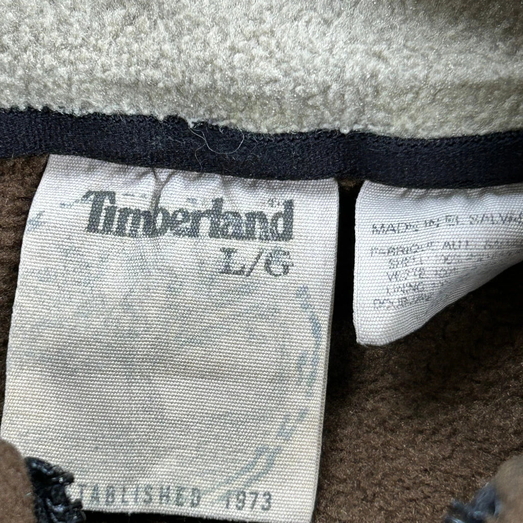Timberland Fleece Jacket - Large Brown Polyester - Image 3