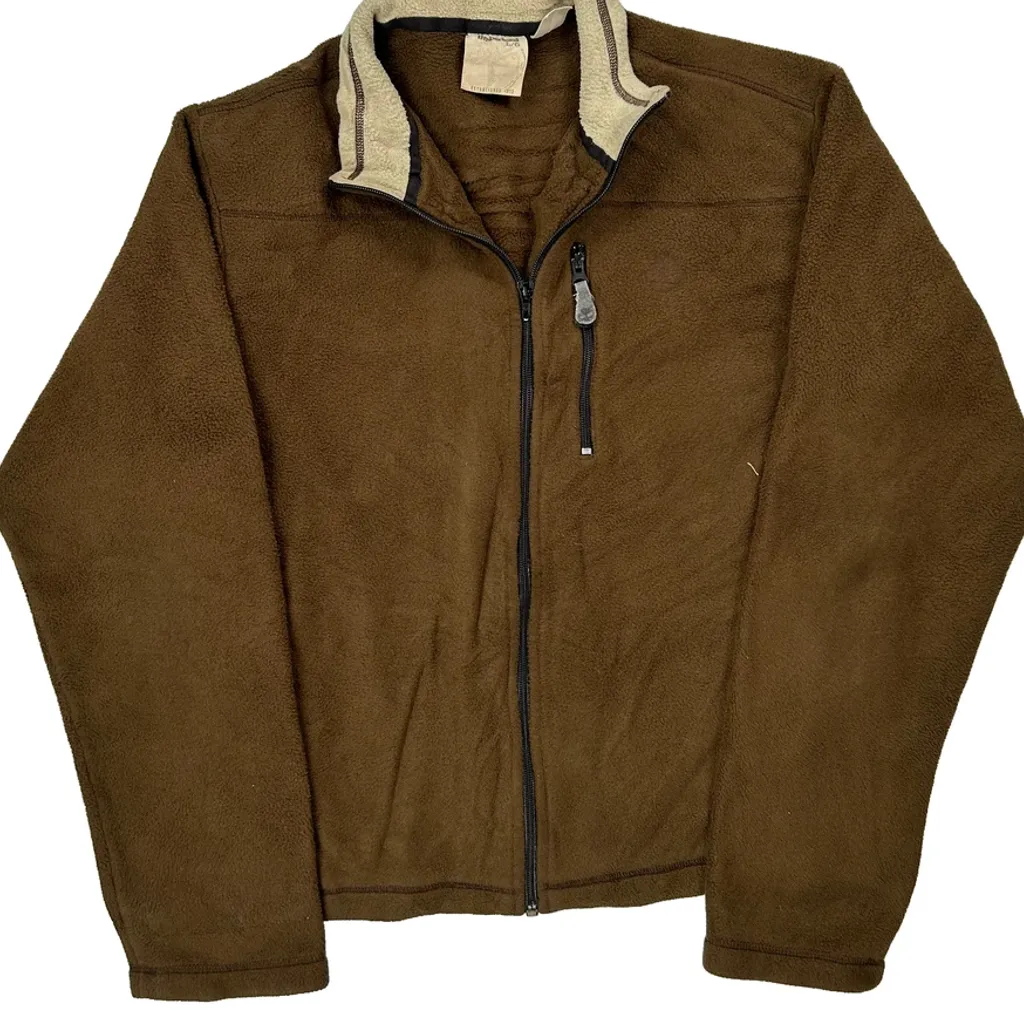 Timberland Fleece Jacket - Large Brown Polyester - Image 5