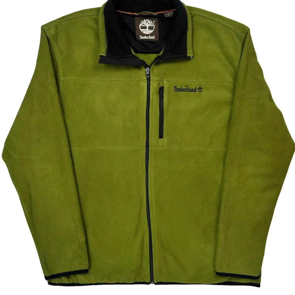 Timberland Fleece Jacket - XL Green Polyester - Image 4