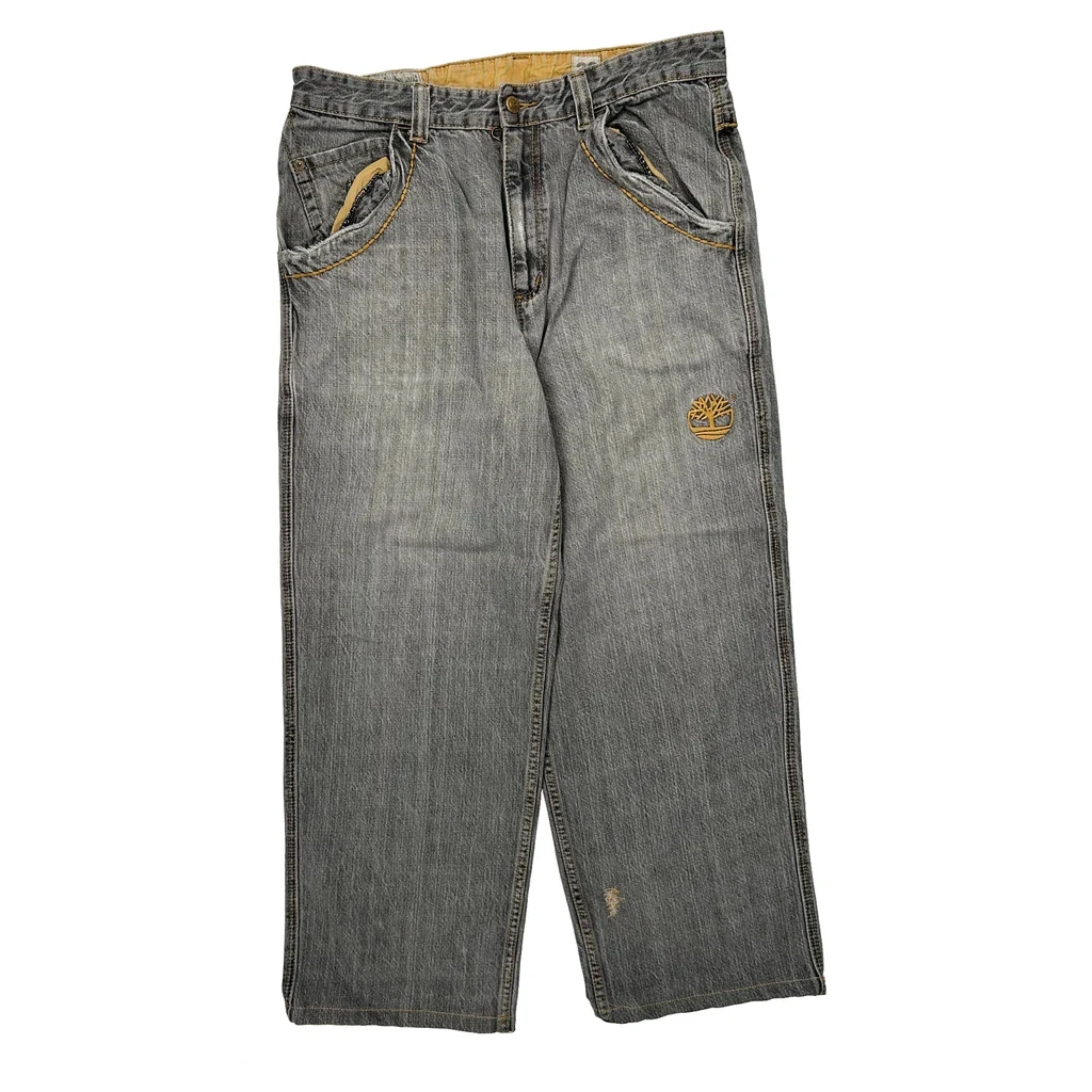 Timberland Baggy Jeans - 34W 27L Grey Denim - Image 2