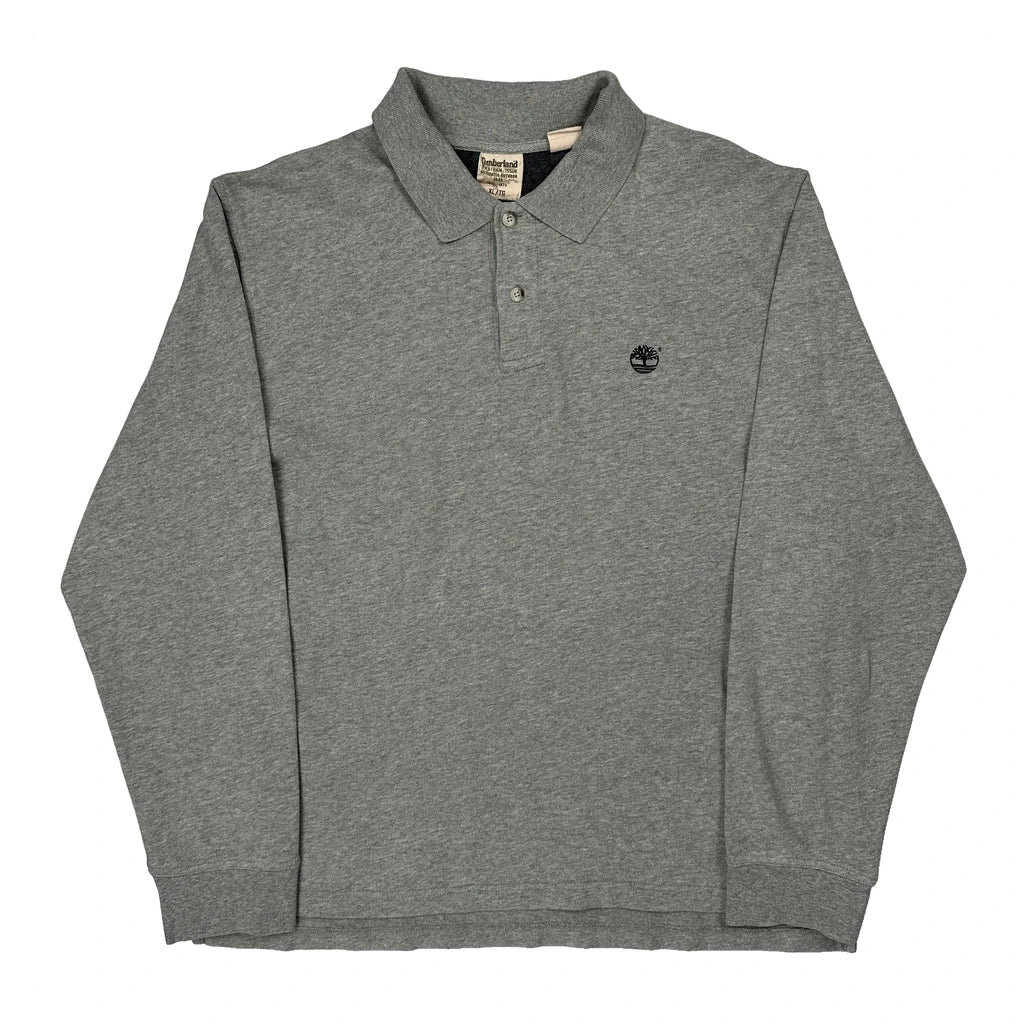 Timberland Long Sleeve Polo Shirt - XL Grey Cotton