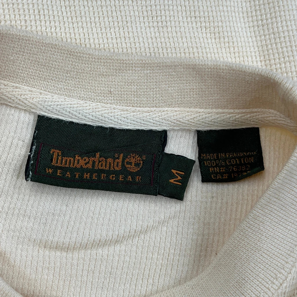 Timberland Long Sleeve T-Shirt - Medium Cream Cotton - Image 3