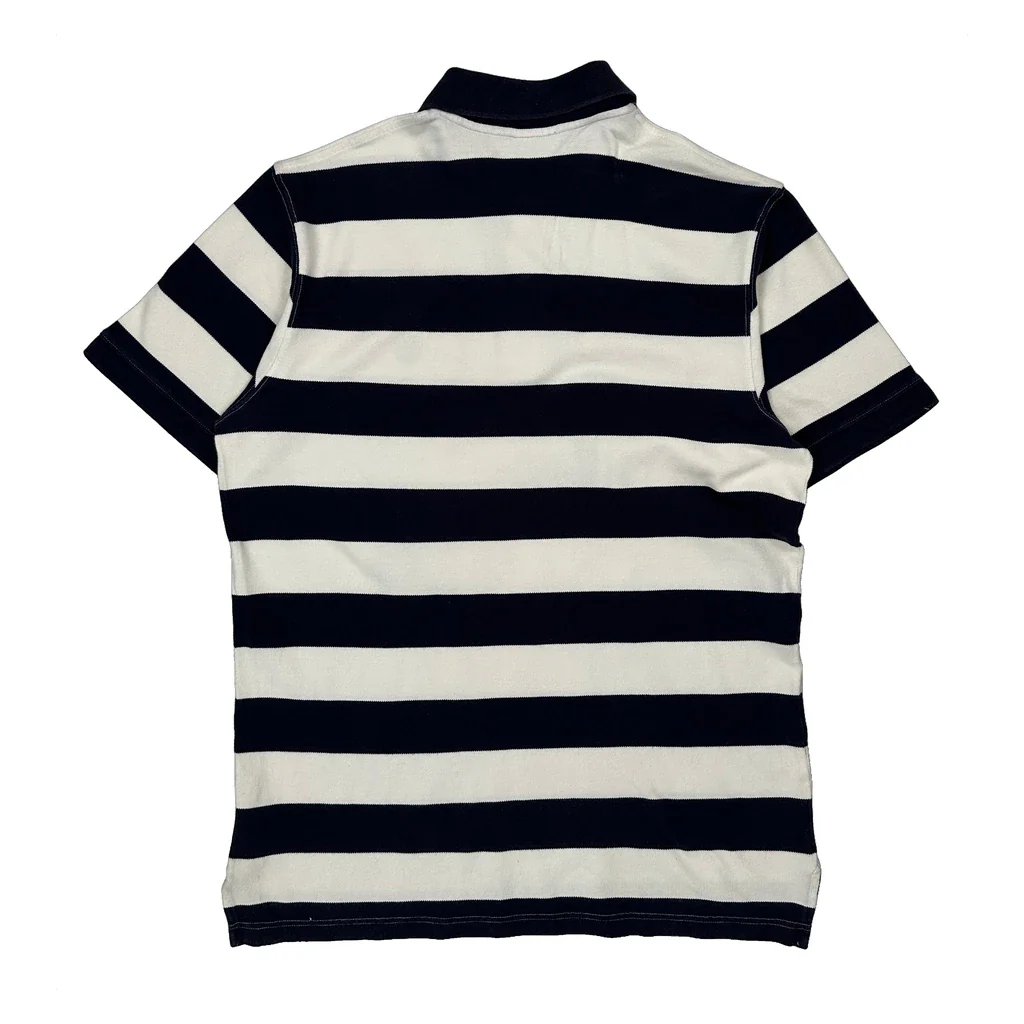 Timberland Striped Polo Shirt - XL Black & White Cotton - Image 2