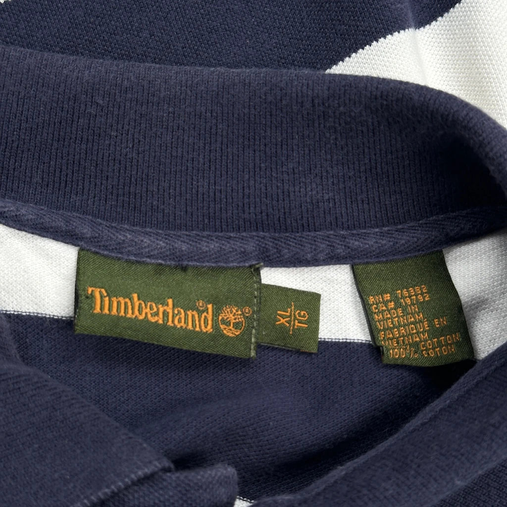 Timberland Striped Polo Shirt - XL Black & White Cotton - Image 3