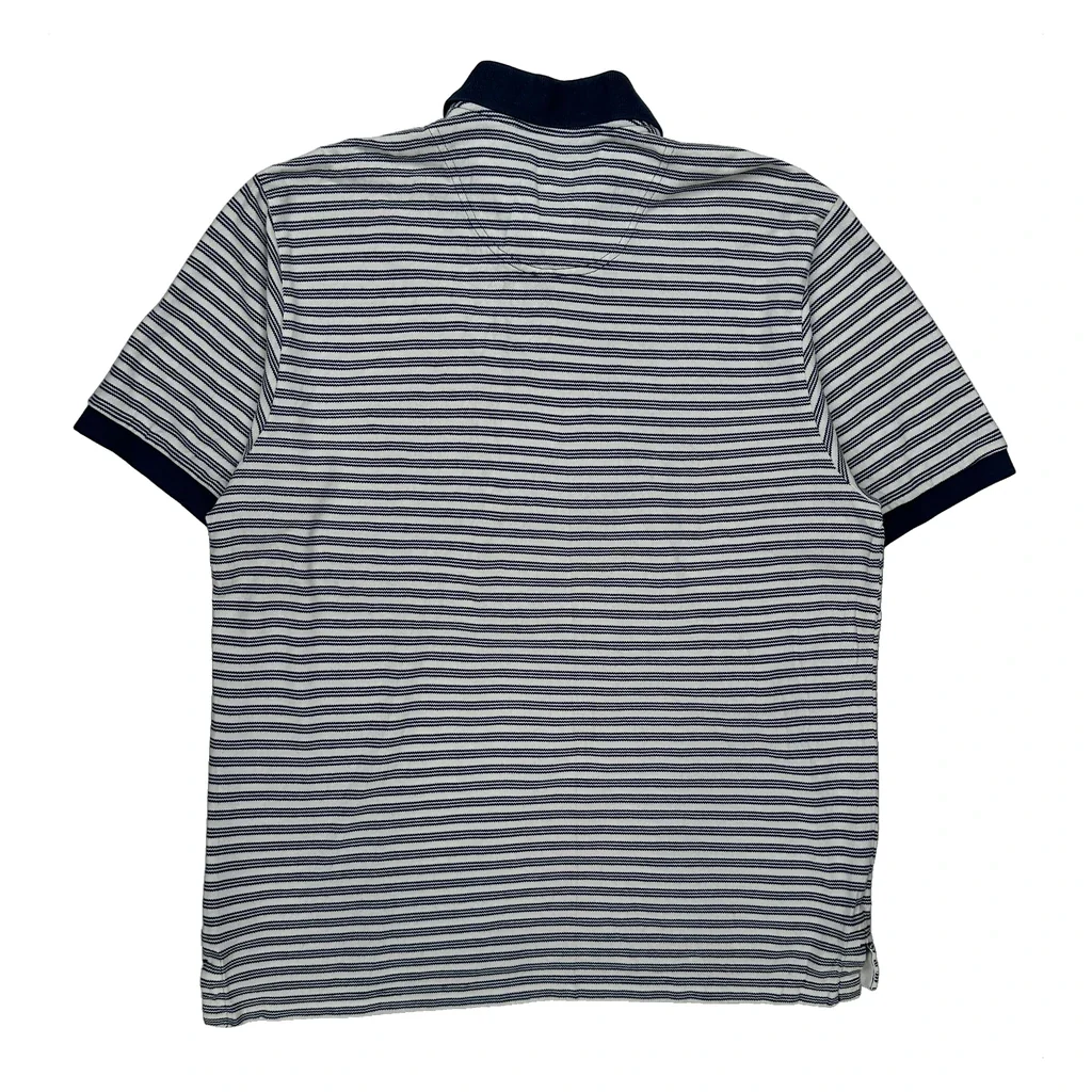 Timberland Striped Polo Shirt - Large Blue Cotton - Image 2