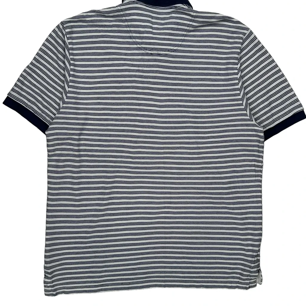 Timberland Striped Polo Shirt - Large Blue Cotton - Image 6