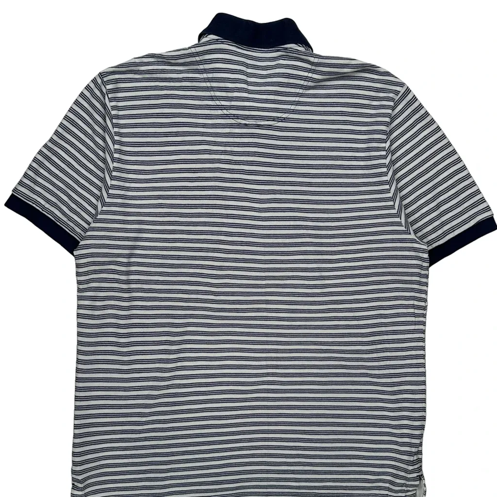 Timberland Striped Polo Shirt - Large Blue Cotton - Image 7