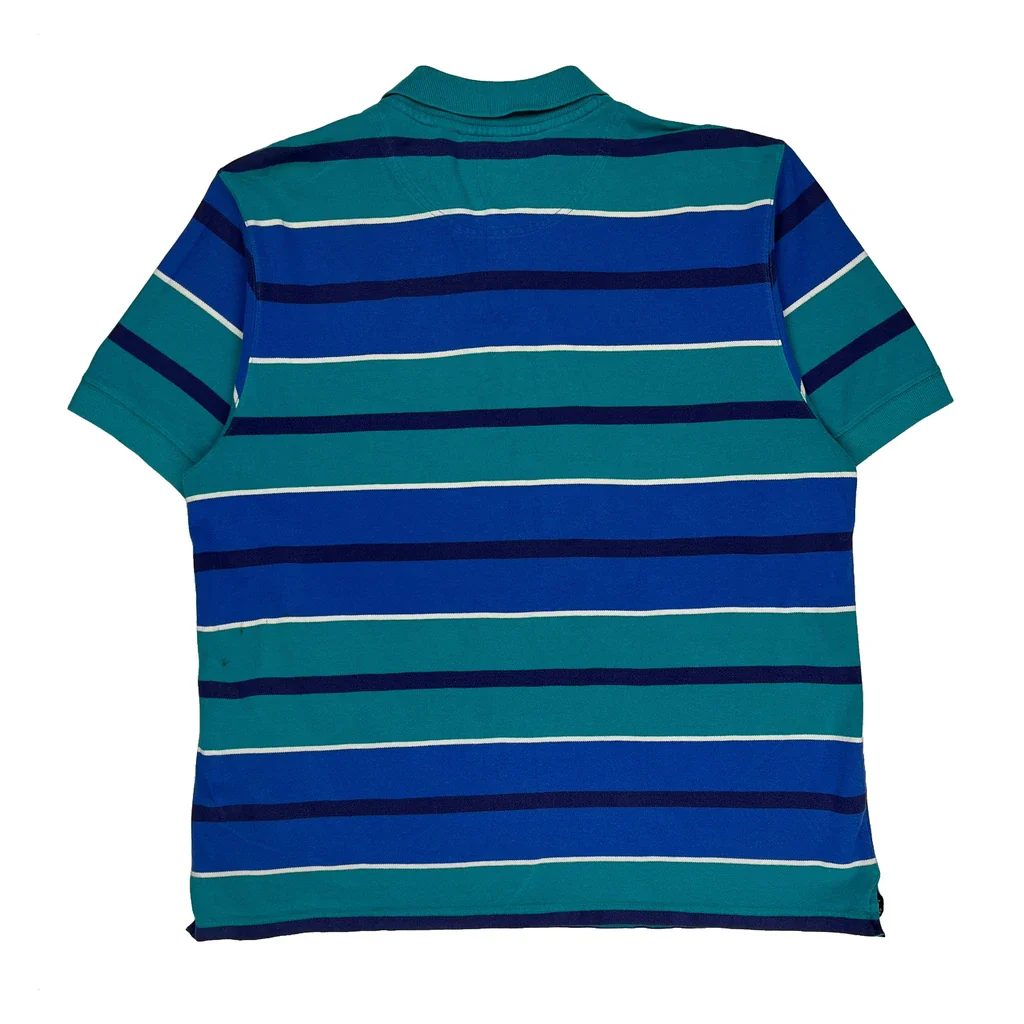 Timberland Striped Polo Shirt - XL Blue Cotton - Image 2