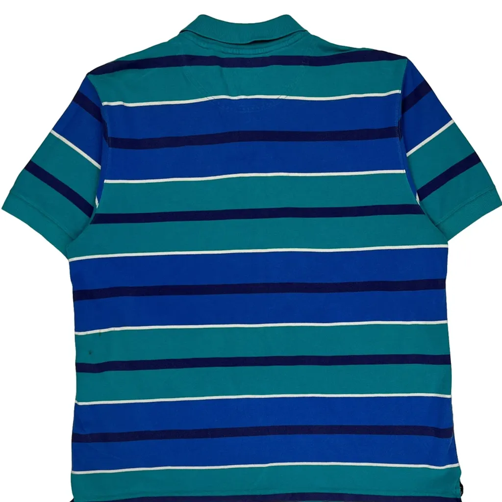 Timberland Striped Polo Shirt - XL Blue Cotton - Image 7
