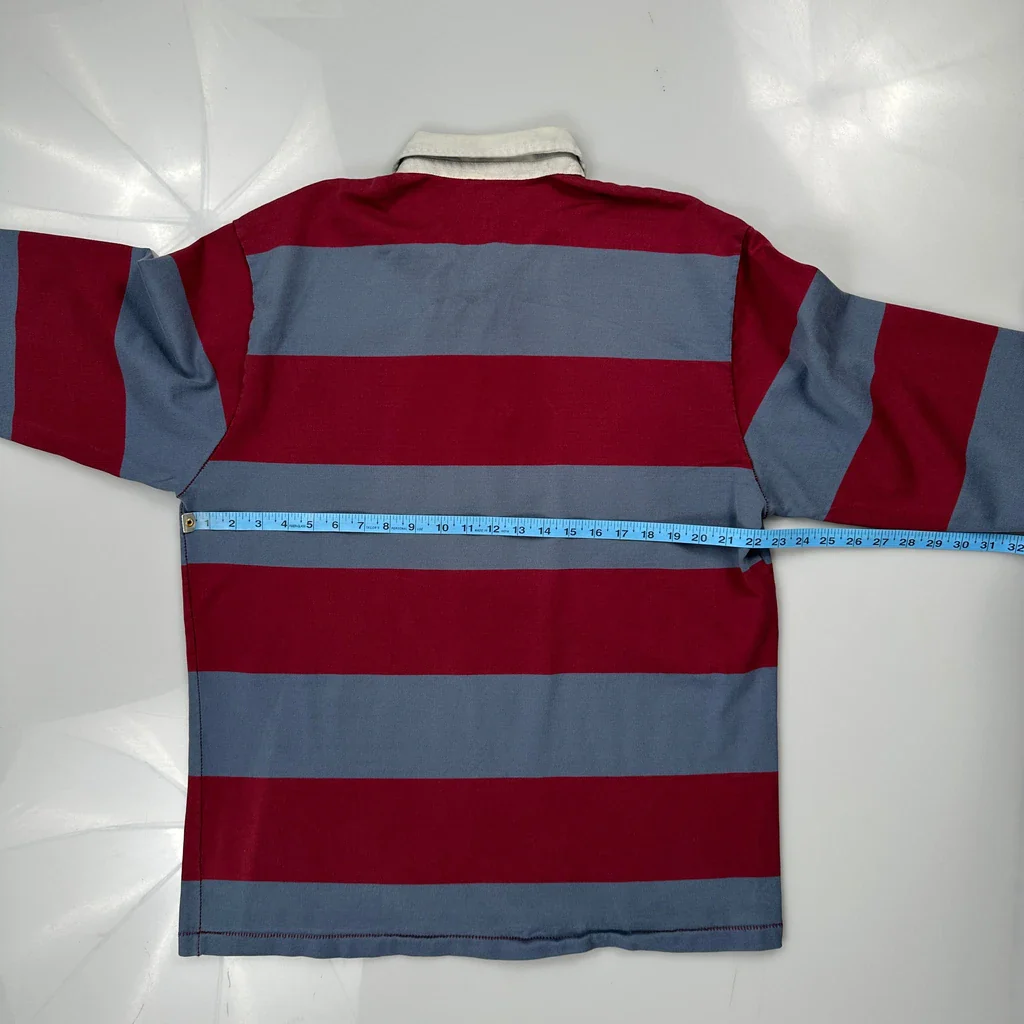 Timberland Striped Rugby Shirt - Large Blue Cotton - Image 3