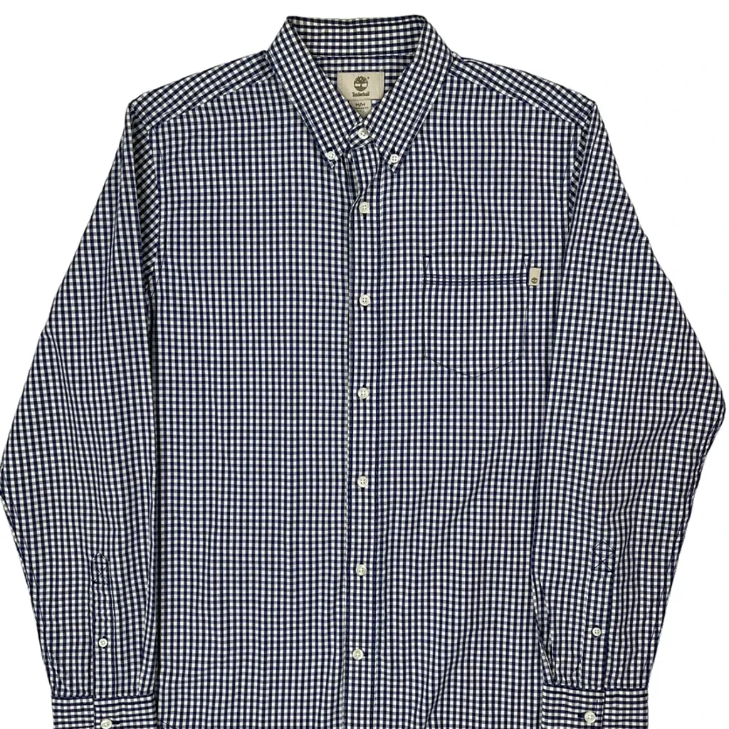 Timberland Checked Shirt - Medium Blue Cotton - Image 4