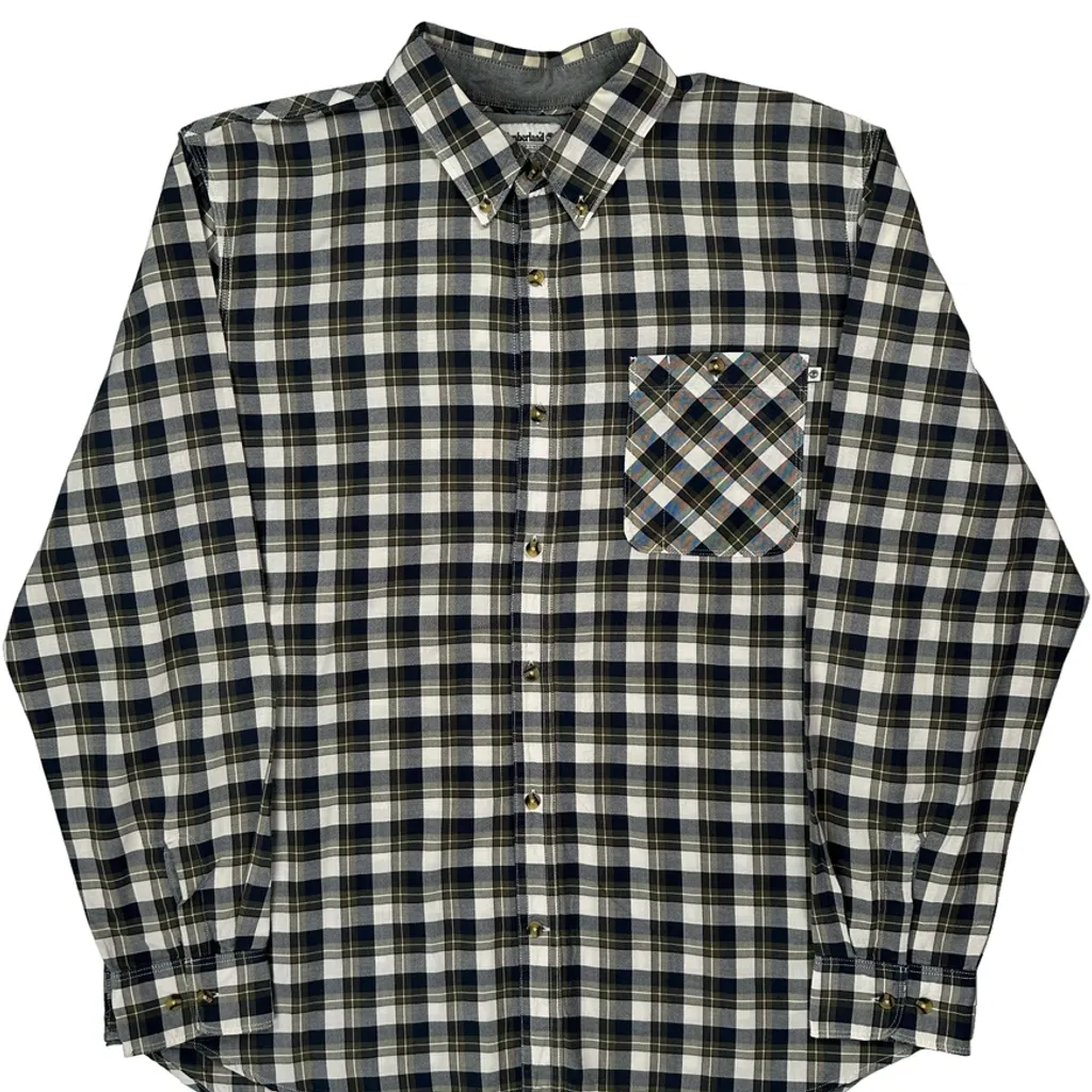 Timberland Checked Shirt - XL Blue Cotton - Image 5