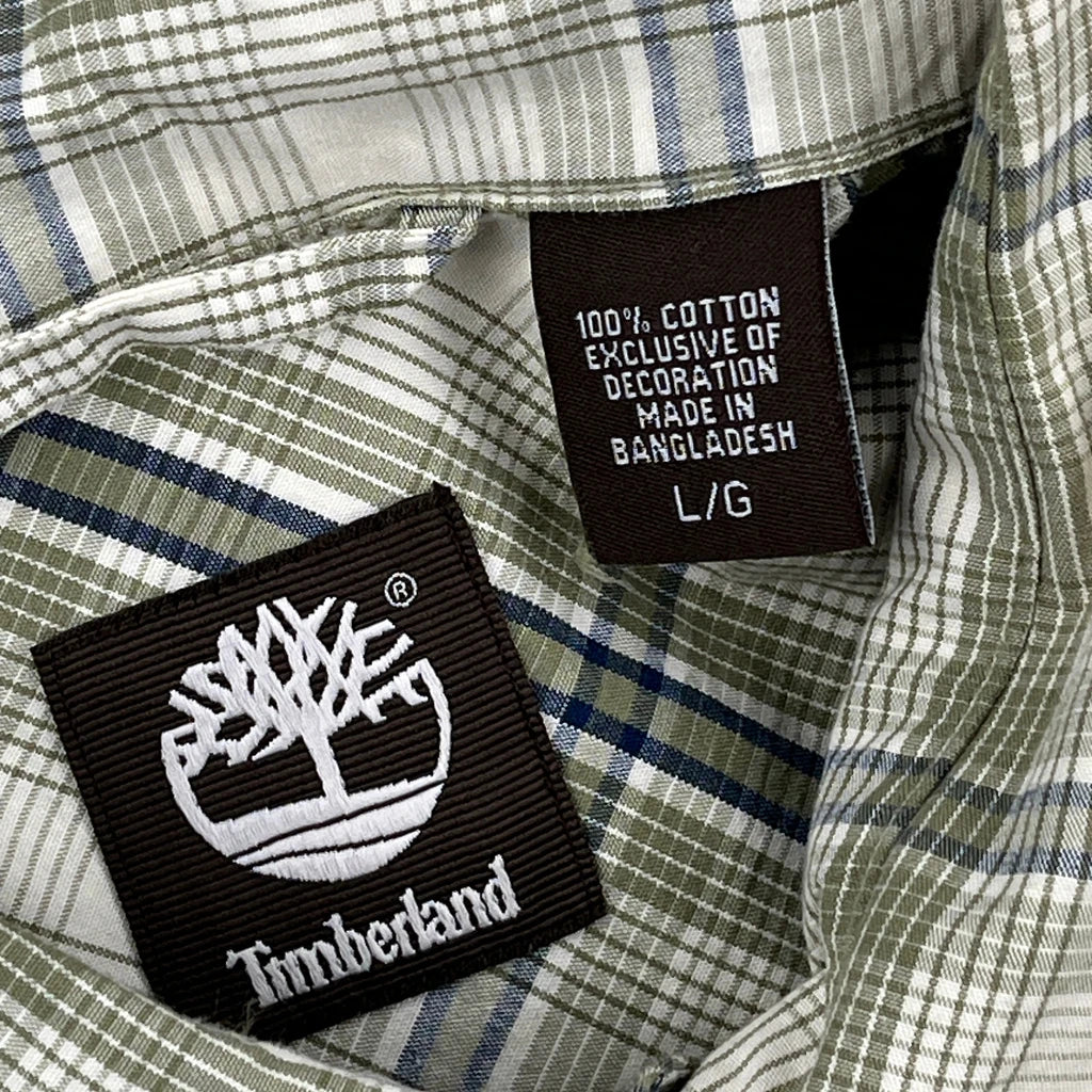 Timberland Checked Shirt - Large Green Cotton - Image 3