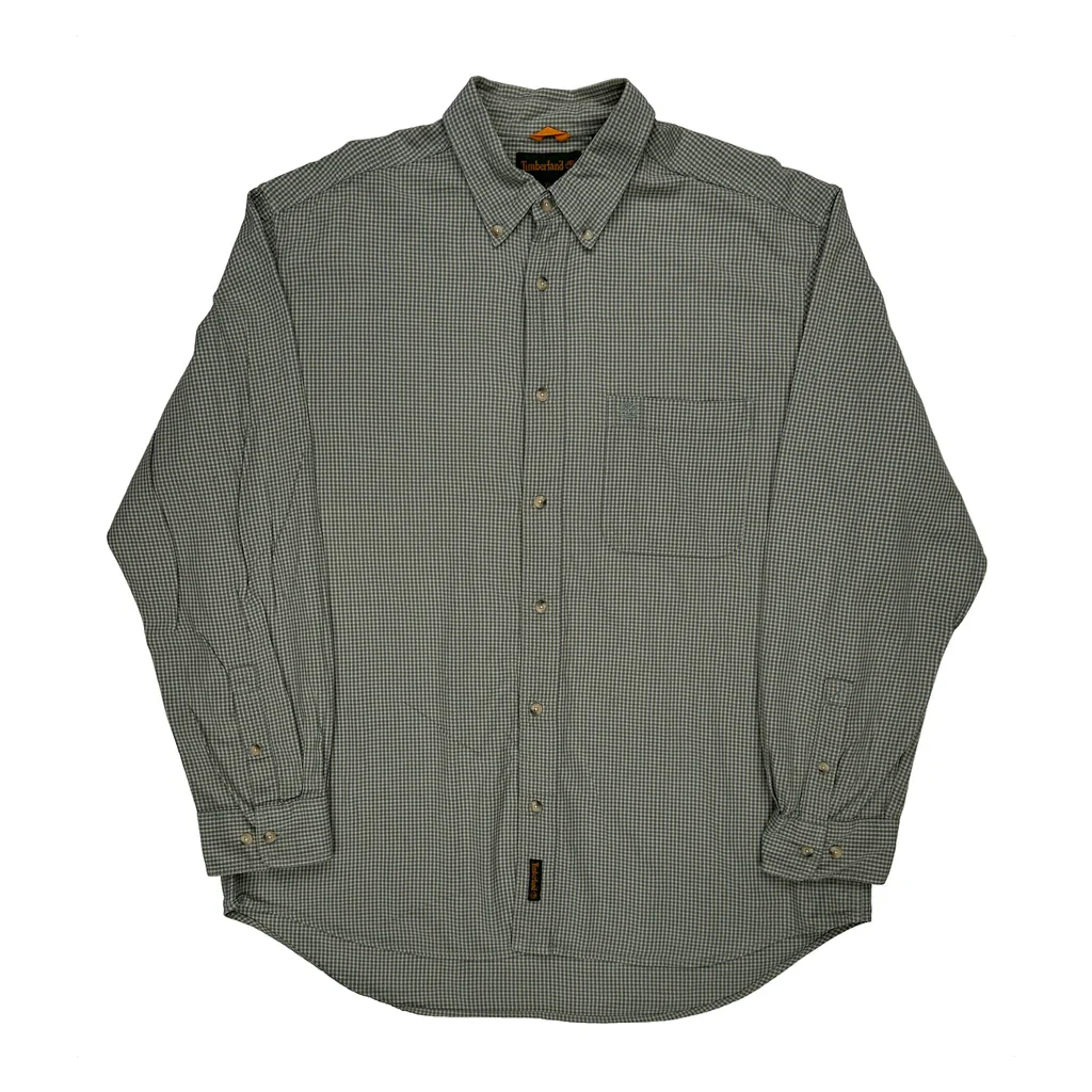 Timberland Checked Shirt - XL Grey Cotton
