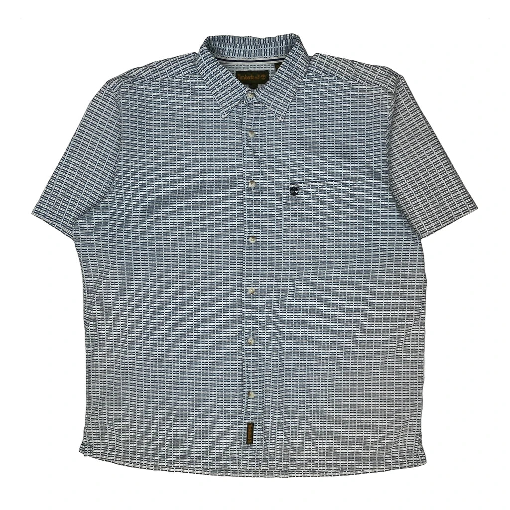 Timberland Checked Short Sleeve Shirt - Large Blue Cotton