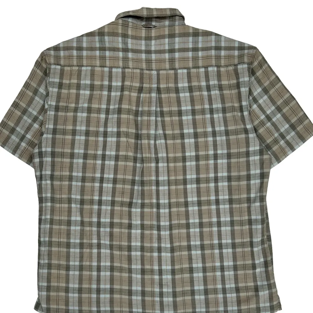 Timberland Checked Short Sleeve Shirt - XL Brown Cotton - Image 6