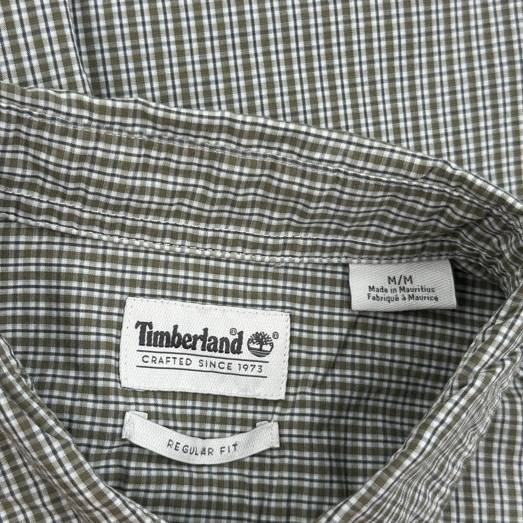 Timberland Checked Short Sleeve Shirt - Medium Gray Cotton - Image 3