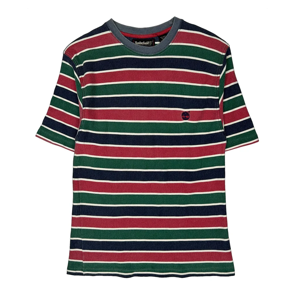 Timberland Striped T-Shirt - Large Multicoloured Cotton