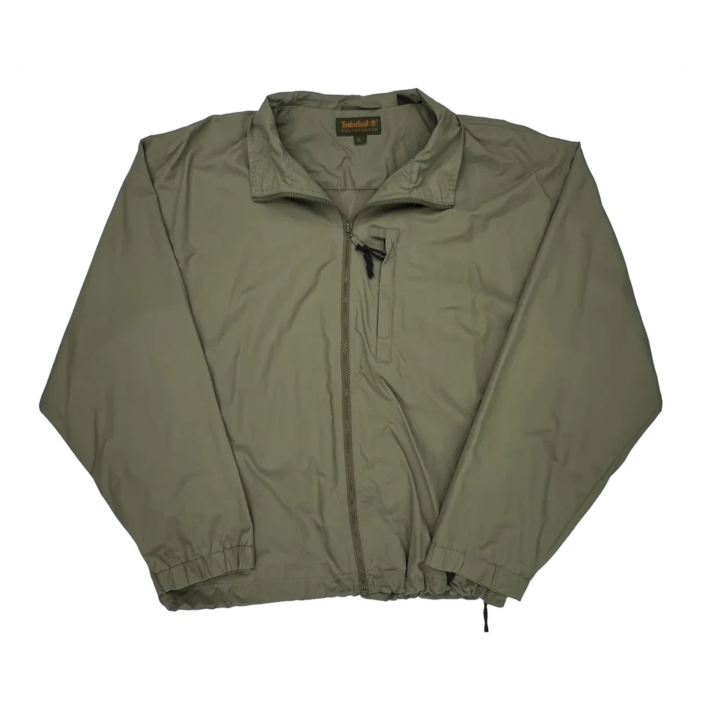 Timberland Windbreaker - Large Green Polyester
