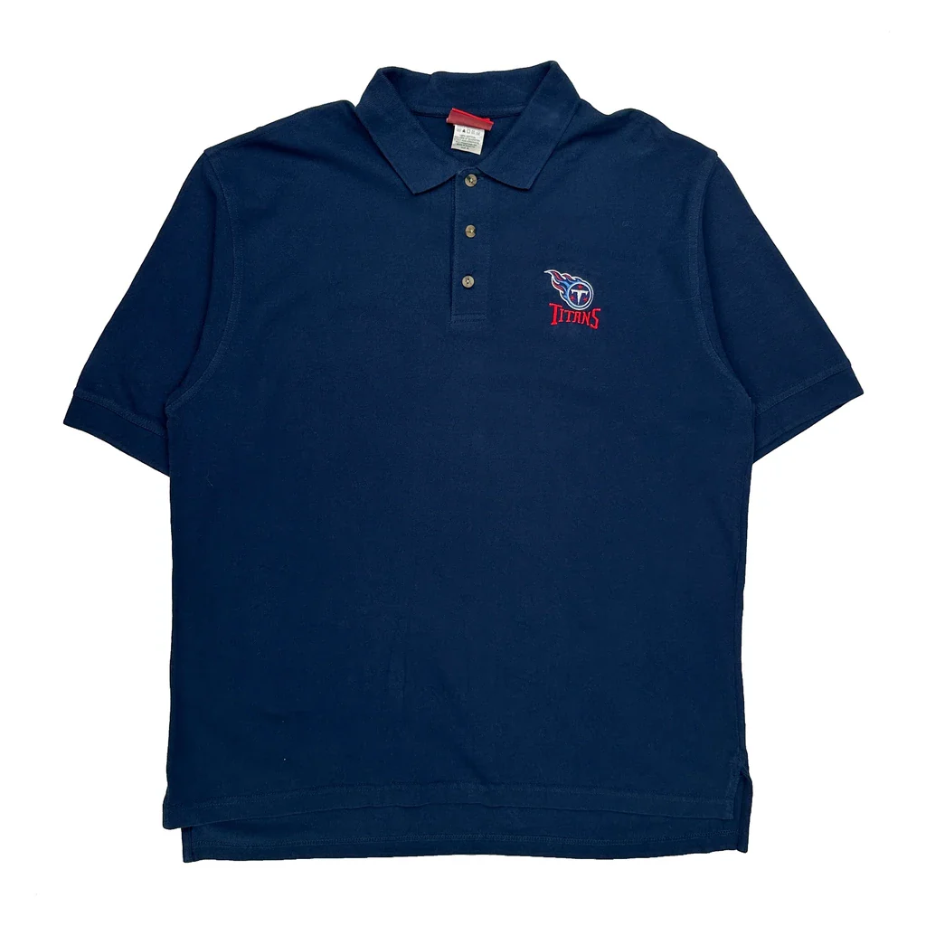 Titans Nfl Polo Shirt - XL Blue Cotton