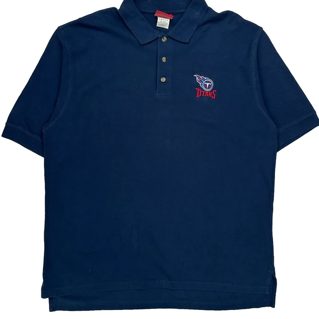 Titans Nfl Polo Shirt - XL Blue Cotton - Image 4