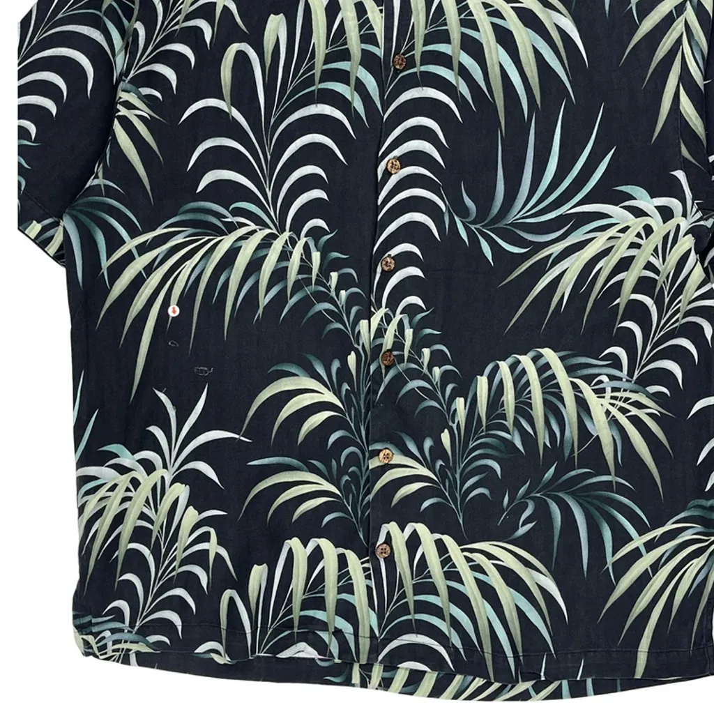 Tommy Bahama Floral Hawaiian Shirt - Large Black Silk - Image 8