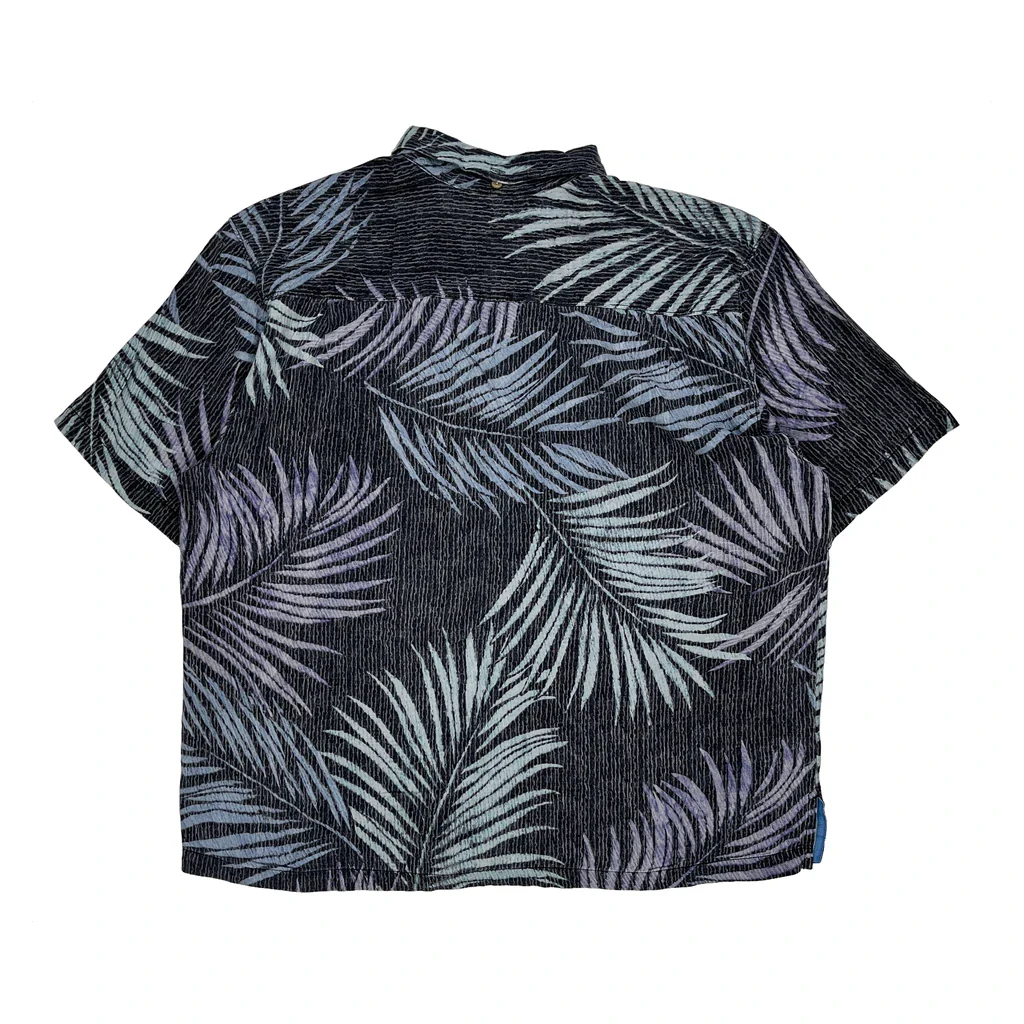 Tommy Bahama Floral Hawaiian Shirt - XL Black Silk - Image 2
