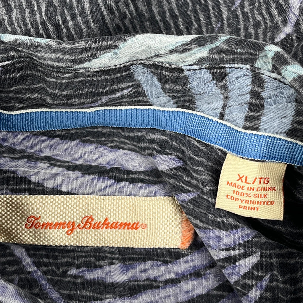Tommy Bahama Floral Hawaiian Shirt - XL Black Silk - Image 3