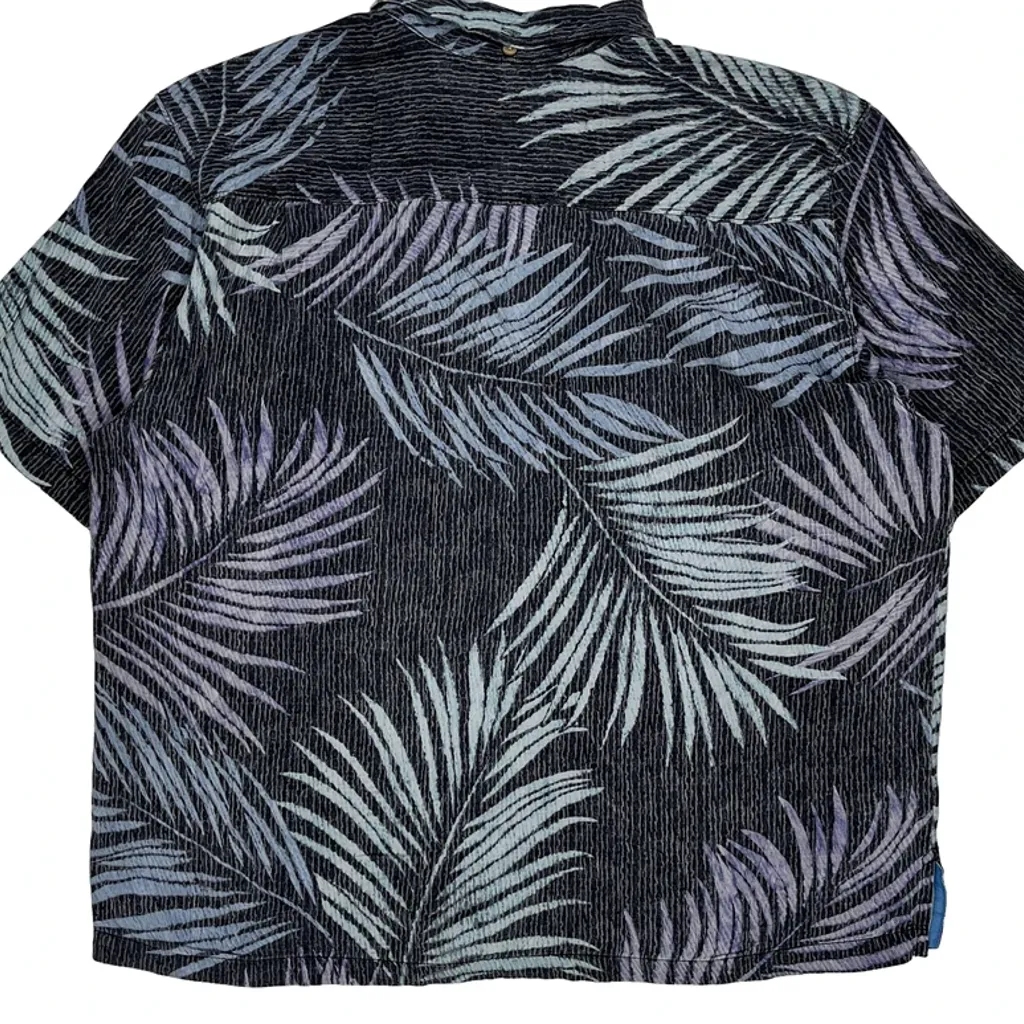Tommy Bahama Floral Hawaiian Shirt - XL Black Silk - Image 6