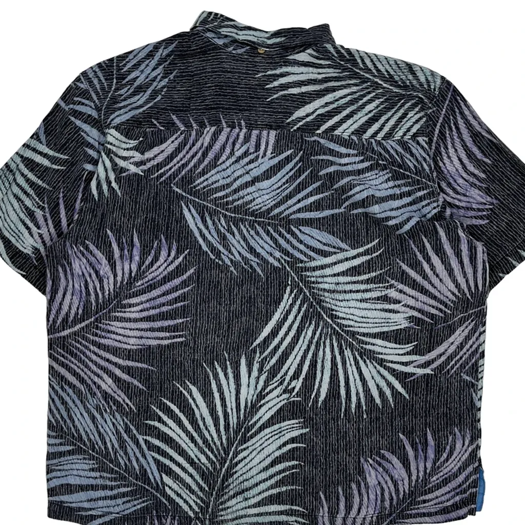 Tommy Bahama Floral Hawaiian Shirt - XL Black Silk - Image 7